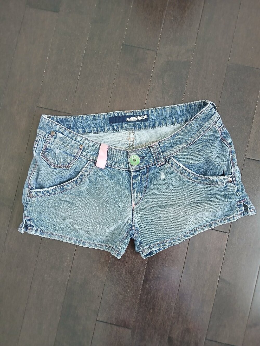 Miss Sixty Vintage Y2K Low Rise Micro Denim Shorts Size 31